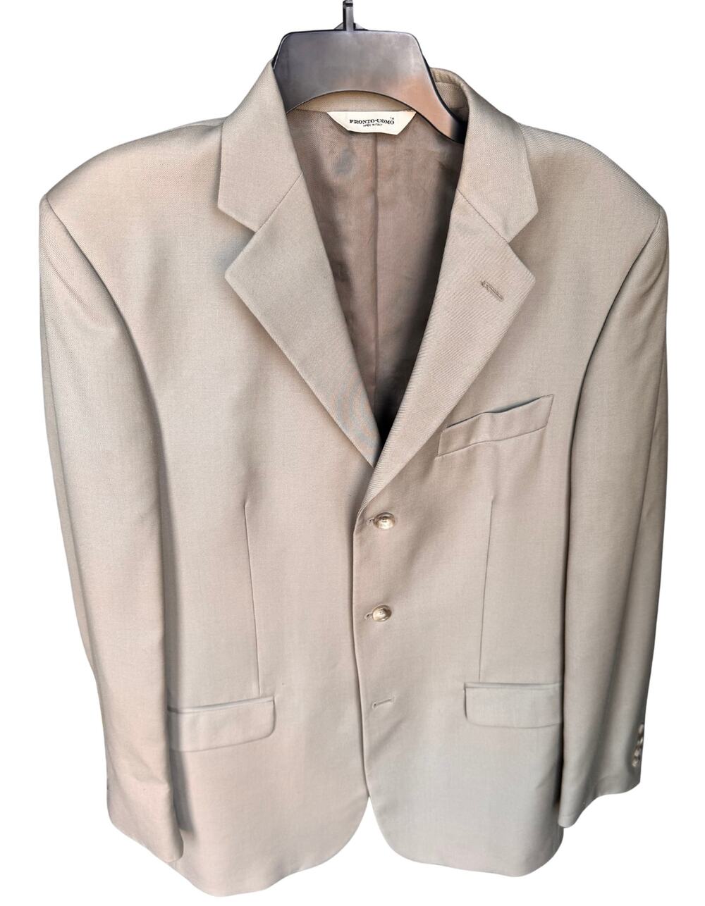 Pronto Uomo Men’s Beige Sport Coat Blazer Made in Italy Angelico Size 40 Long